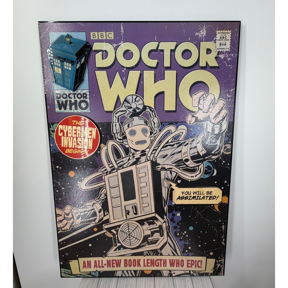 Doctor Who Cybermen 3D Comic Book Wall Art BBC TARDIS Canvas Poster 24x35